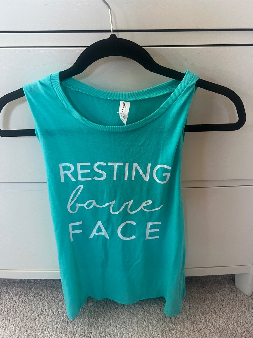 Resting Barre Face Bella canvas Racerback tank small